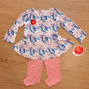 Magnetic Me Modal Magnetic Peplum Ruffle Top with Legging in Once and Floral